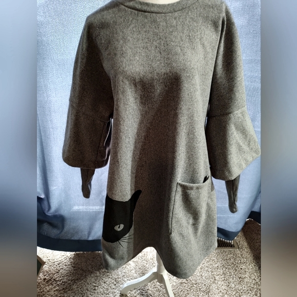 NWT Women's OC Order Plus brand size 3X retro T-Swift cat sweater tunic / dress - Picture 3 of 11